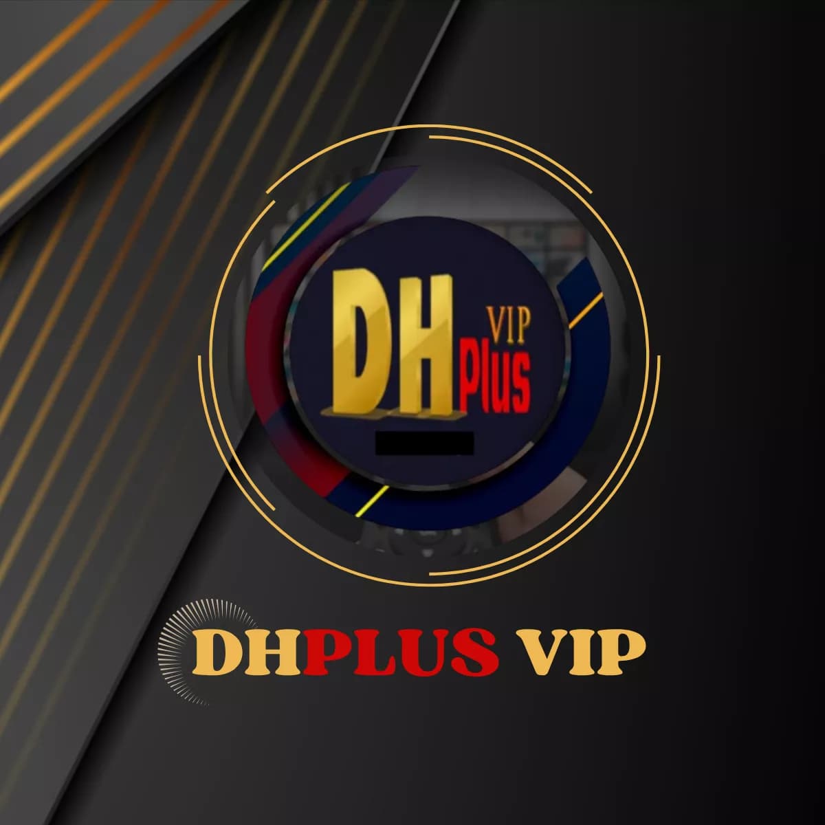 DH Plus VIP IPTV streaming service interface showing HD and 4K live TV channels on a Smart TV screen.